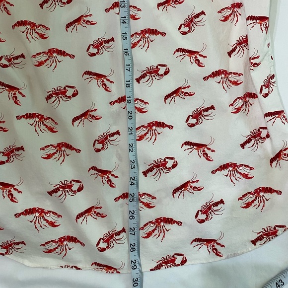J.CREW Mercantile Flex Lobster Print Seinfeld Cosmo Kramer Button Shirt SZ L - Picture 6 of 6